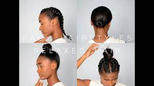 It's so nostalgic to see short natural hair tutorials on youtube and reminisce on the days when i literally had wake up and go hair. 4 Easy Hairstyles In 4 Mins Relaxed Hair Protective Hairstyles Melina Singh Youtube