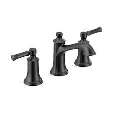 Brushed nickel widespread faucets for bathroom. Moen T6805bl Dartmoor Two Handle Widespread Bathroom Faucet Matte Black