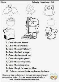 Fall Coloring Following Directions Activities Following Directions Follow Directions Worksheet