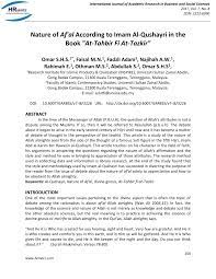 Pdf Nature Of Af Al According To Imam Al Qushayri In The Book At Tahbir Fi At Tazkir
