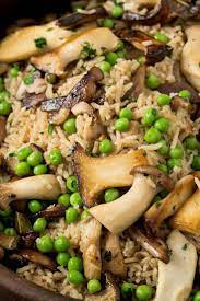 This Warming Savory Hearty Baked Rice Casserole Was Originally Meant To Be An Indian Style Biriyani But My Larder Was S Recipes Baked Rice Stuffed Mushrooms