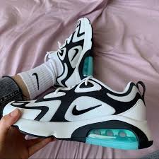 New Nike Air Max 200 In Black White Green In 2020 Nike Air Max Nike Air New Nike Air