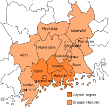 تقع بإقليم أوسيما جنوبي البلاد على ضفاف خليج فنلندا في بحر البلطيق. Helsinki Wikipedia
