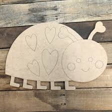 Looking for some creative ideas for your gardening or insect unit? Buy Heart Ladybug Cutout Unfinished Wood Shape Paint By Line