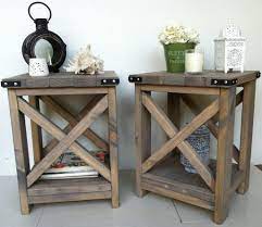 This rustic wooden side table is handmade from cedar and fir. Table Beside Tub Rustic Side Table Living Room Side Table Cute Home Decor