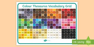 Colour Thesaurus Vocabulary Grid Colour Thesaurus