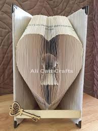 29 Heart With Key Hole Book Folding Pattern Etsy Book Folding Book Folding Patterns Holes Book