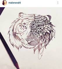 These henna tattoo stickers come as a set of six permanent tattoos and are best applied with a thin brush. Check Out Malenevahl She Has Some Real Skills Tiger Artistic Art Drawing Draw Design Henna Mandala Sketch Creative Drawings Tattoos Arm Tattoo