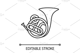 French Horn Glyph Icon In 2020 Glyph Icon French Horn Line Illustration