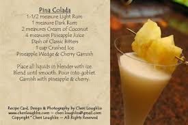 National Pina Colada Day Recipe Card Drinks Alcohol Recipes Easy Pina Colada Easy Drink Recipes