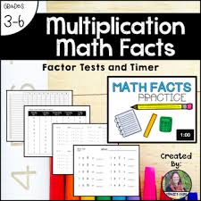 Multiplication Math Facts Factor Tests Timer Incentive Chart