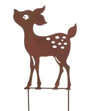 Metall Gartenstecker Weihnachten Reh Rehkitz Bambi Kitz Rost Optik Ebay Rehkitz Reh Gartenstecker