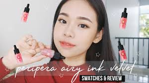 Peripera has always been known for their bestselling peripera ink velvet range which i actually haven't tried! Full Shades Peripera Ink Airy Velvet Swatches Review Eng Sub Youtube