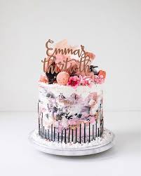 Birthday Rose Gold Cake Design One Of My Favourite Cake Design To Date For Emma S Big Thirtieth Colour Palette Of Dusty Pink Black Purple White A Cool Birthday Cakes Rose Gold Cake Cake