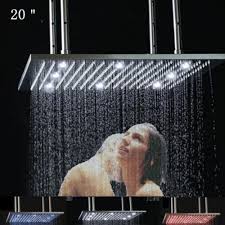 Shop Fontana Brushed Stainless Steel Square Rainfall LED ...