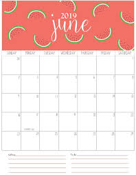 June 2019 Calendar Cute June Calendar Printable Calendar Printables Monthly Calendar Printable