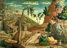 Andrea Mantegna La Priere Au Jardin Des Oliviers Traitement De L Ecorce Et De La Roche Obras De Arte Pinturas Arte Del Renacimiento Produccion Artistica