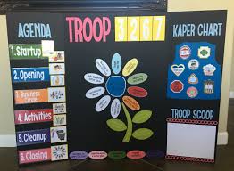 daisy scouts meeting board kaper chart troop 201 girl