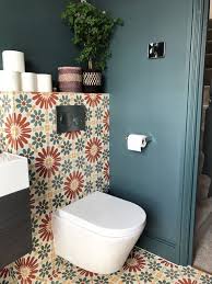 Barcelona 413 In Toilet Encaustic Tiles Moroccan Tiles Kleine Toiletruimte Minimalistische Badkamer Design Badkamer