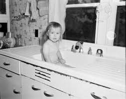 Okay so i bathe my baby in our kitchen sink. Shorpy Historic Picture Archive Kitchen Sink Baby C 1953 High Resolution Photo Childhood Memories Best Memories Childhood