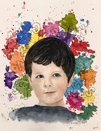 My sweet grandson. WN professional and Cotman watercolors and ink