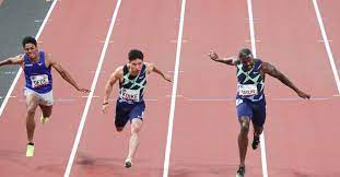 Okay, back to the national stadium and the women's 100m. Justin Gatlin Storms To Victory At The Final Athletics Test Event Ahead Of The Olympic Games