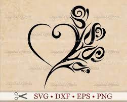 Heart Rose Svg File Tribal Heart Svg Png Dfx Eps Heart Etsy Tribal Heart Black Rose Tattoos Open Heart Tattoo
