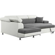 Si le design de votre appartement est plutôt moderne, choisissez un canapé d'angle simple avec dossier réglable, ou bien un canapé vintage avec méridienne sur des pieds en bois. Canape D Angle Convertible Sophia Luxe 265 X 190 5 X 80 91 Cm Blanc Gris 5