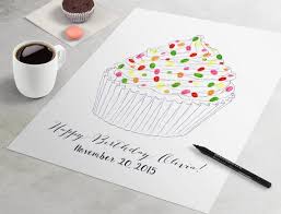 Livre Dor Danniversaire Gateau Dempreintes Digitales Etsy Guestbook Birthday Fingerprint Guestbook Quill And Ink