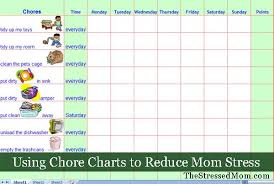 Free Excel Chore Chart Template Thestressedmom Com