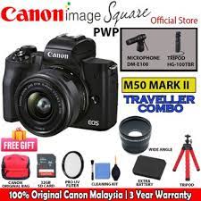 Canon's new eos m50 mirrorless camera offers 4k video capture, expanded dual pixel af coverage and improved connectivity. Traveller Package Canon Eos M50ii M50 Mark Ii Mirrorless Digital Camera 15 45mm Lens Canon Malaysia Warranty Shopee Malaysia