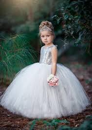 Silver Dreams Silver Sequin And Tulle Gown Wedding Flower Girl Dresses Sequin Flower Girl Dress Flower Girl Dresses