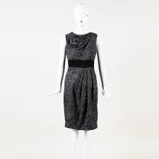 J Mendel Beaded Tweed Knee Length Dress Sz 8 Ebay