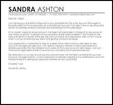 Example cover letter for the account manager position. Key Account Manager Cover Letter Sample Cover Letter Templates Examples