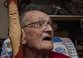 At 92, World War II veteran with cancer still carves a beautiful walking  stick