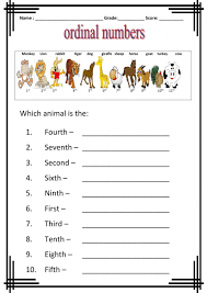 The ordinal numbers are the numbers which indicate the exact position of something or someone at a place. Ordinal Numbers Which Animal Is Worksheet