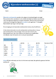 Taal Spelling Werkwoordspelling Bijzondere Werkwoorden Tegenwoordige Tijd Spellingsoefening Taal Spellingsregels