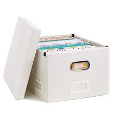 Choose from a variety of storage boxes with multiple trays and dividers to keep art supplies organized. White Linen File Box Storage Box File Organizer Document Organizer File Storage