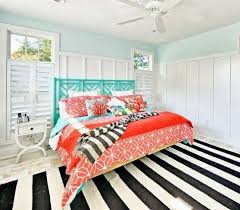 Turquoise Coral Yellow In A Rehoboth Beach House Beach Style Bedroom Bedroom Turquoise Coastal Bedrooms