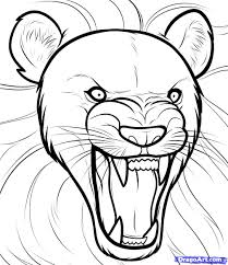 Below the head sketch out the torso of our lion. Drawing Of A Lion Roaring Easy Novocom Top