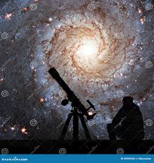 Man with Telescope Looking at the Stars. Messier 74, NGC 628 Stock Image -  Image of nebula, deep: 96999365