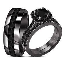 Pin By Vorra Fashion On Trio Ring Set Black Gold Ring Black Gold Jewelry Black Wedding Rings