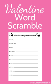 Free printable unscramble word puzzles. Valentine S Day Word Scramble Printable Creative Family Fun