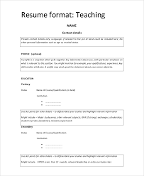 Resume format for teacher job pdf. Free 9 Simple Resume Format In Ms Word Pdf