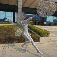 Original sculpture in metal for the home, garden and patio, artwork fountains, bridges, dragon etc. Incredible Garden Stainless Steel Dandelion Wire Fairy Sculpture