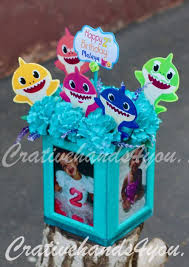 Baby Shark Centerpiece Shark Themed Birthday Party Shark Theme Birthday Baby Boy 1st Birthday Party