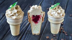 как сделать вафельные стаканчики для мороженого в домашних условиях Kapkejki V Vafelnyh Stakanchikah Kofe Malina Youtube