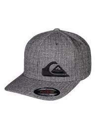 Quiksilver Final Flexfit Hat Charcoal Heather Ktah Fitted Hats Quiksilver Men Mens Caps