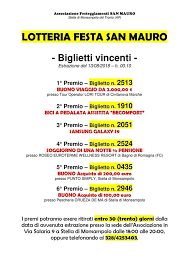 I Numeri Vincenti Comitato Festeggiamenti San Mauro Facebook