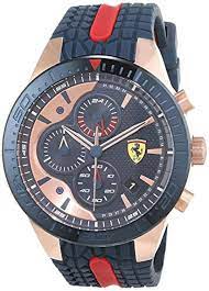 Every member of ferrari's grand prix scuderia, with whom heuer had signed on as official sponsor and timekeeper, receives a solid gold heuer carrera engraved with his name and blood type. Scuderia Ferrari Chronograph Quartz Men S Watch With Silicone Strap 830591 Fruugo No